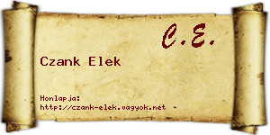 Czank Elek névjegykártya